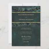 Invitation Enchanted Forest Garland Fairytale Gold Mariage (Devant)