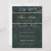 Invitation Enchanted Forest Gold Photo Wedding Enregistrer la (Devant)
