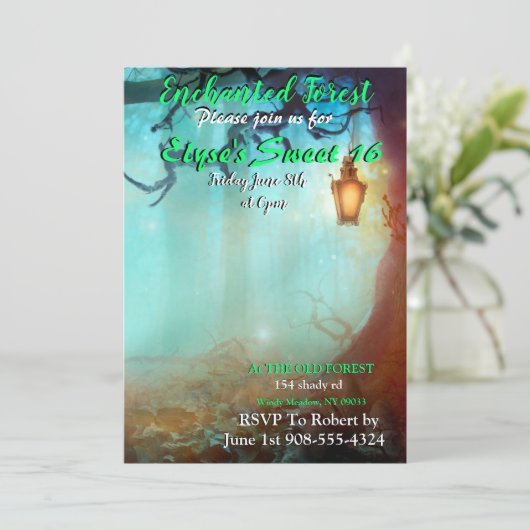 Invitation Enchanted Forest Latern (Debout devant)
