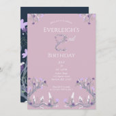 Invitation Enchanted Forest Mushroom Second Birthday (Devant / Derrière)