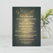 Invitation Enchanted Forest String Lights Adult Birthday  (Debout devant)