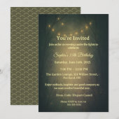 Invitation Enchanted Forest String Lights Adult Birthday  (Devant / Derrière)