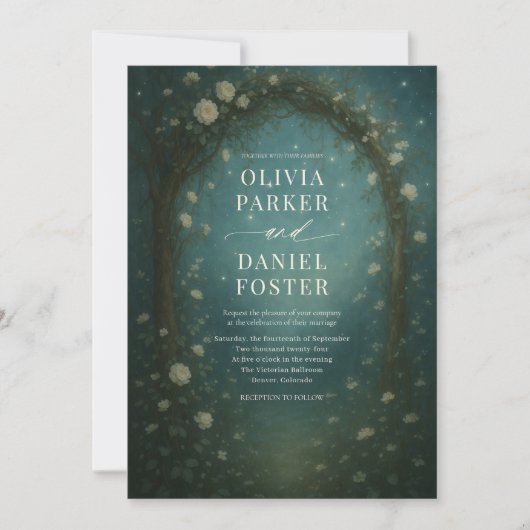 Invitation Enchanted Forest Whimsical Wedding (Devant)