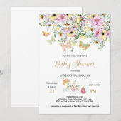 Invitation Enchanted Garden Baby shower (Devant / Derrière)