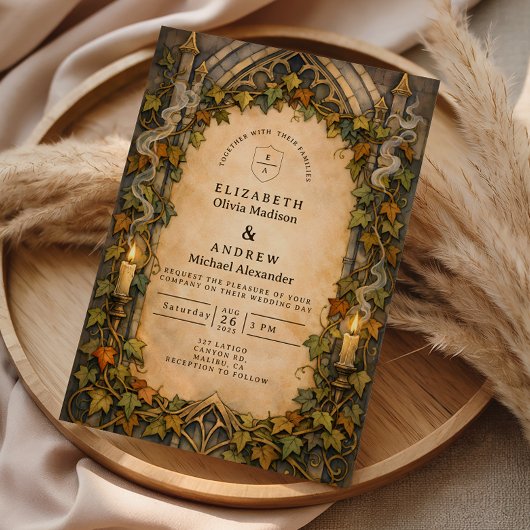 Invitation Enchanted Ivy Gothic Autumn Wedding