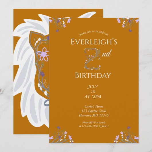 Invitation Enchanted Jungle Lion Second Birthday (Devant / Derrière)