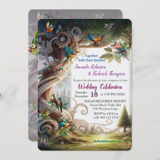 Invitation Enchanted Magical Fantasy Creations (Devant / Derrière)