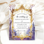 Invitation Enchanted Mariage Forêt Magique Cadre Or