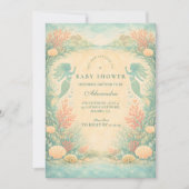 Invitation Enchanted Mermaid Lagoon Baby Shower (Devant)
