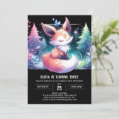 Invitation Enchanted Modern Fox Anniversaire numérique (Debout devant)