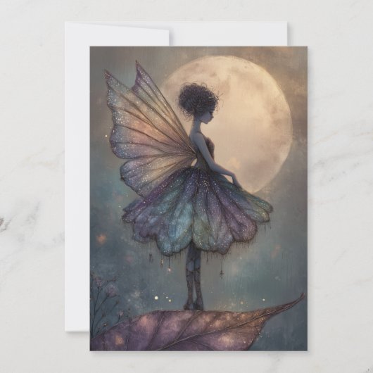 Invitation Enchanted Moonlight Fairy Watercolor Fantasy (Devant)