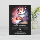Invitation Enchanted Nature Fox Anniversaire numérique (Debout devant)