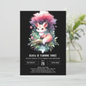 Invitation Enchanted Pastel Fox Anniversaire numérique (Debout devant)