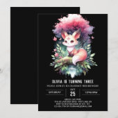 Invitation Enchanted Pastel Fox Anniversaire numérique (Devant / Derrière)