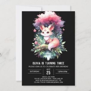 Invitation Enchanted Pastel Fox Anniversaire numérique