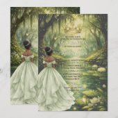 Invitation Enchanted Princess & Frog Fairytale Quinceañera (Devant / Derrière)
