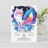 Invitation Enchanted Red Fox ravi Anniversaire (Debout devant)