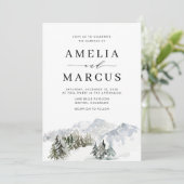 Invitation Enchanted SnowWinter Forest Mariage de bois (Debout devant)