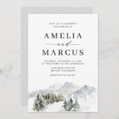 Invitation Enchanted SnowWinter Forest Mariage de bois (Devant / Derrière)