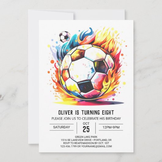 Invitation Enchanted Soccer Enfants's Printable Anniversaire (Devant)