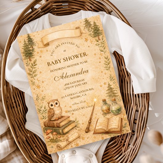 Invitation Enchanted Storybook Wizard Baby Shower