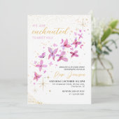 Invitation Enchanted To Meet You Butterfly Baby Shower (Debout devant)