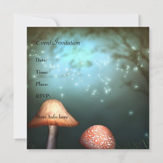 Invitation Enchanted Toadstool Garden Événement (Dos)