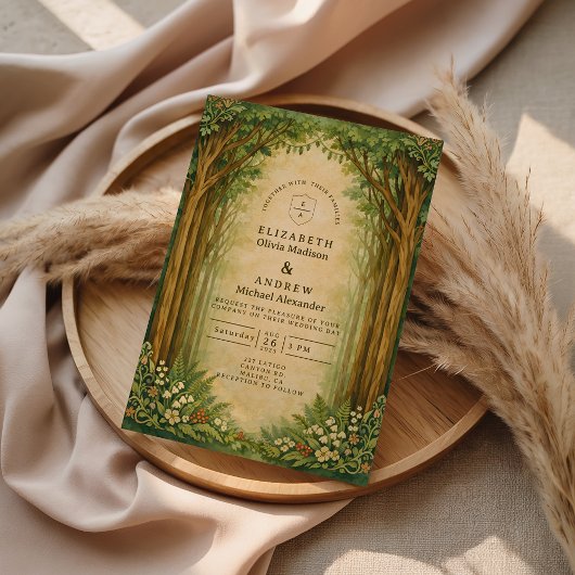 Invitation Enchanted Woodland Arch Wedding