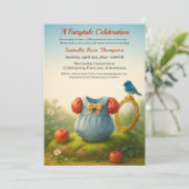 Invitation Enchanted Woodland Princess Baby Shower Fairytale (Debout devant)