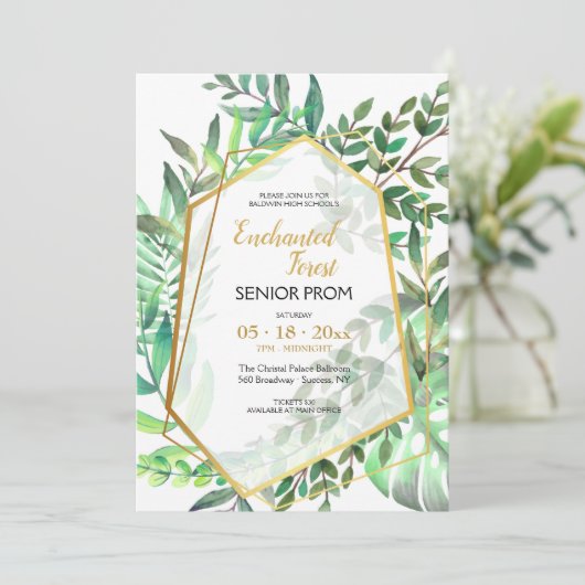 Invitation enchantée de bal d'étudiants de forêt (Debout devant)