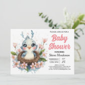 Invitation Enchantée de modernité dans le Baby shower d'oisea (Debout devant)