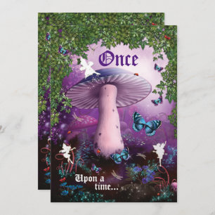 Invitation enchantée de partie de forêt de féerie