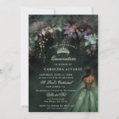 Invitation Enchantée Forêt Arche Vert Quinceanera (Devant)