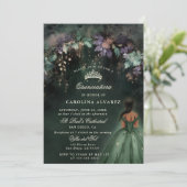 Invitation Enchantée Forêt Arche Vert Quinceanera (Debout devant)