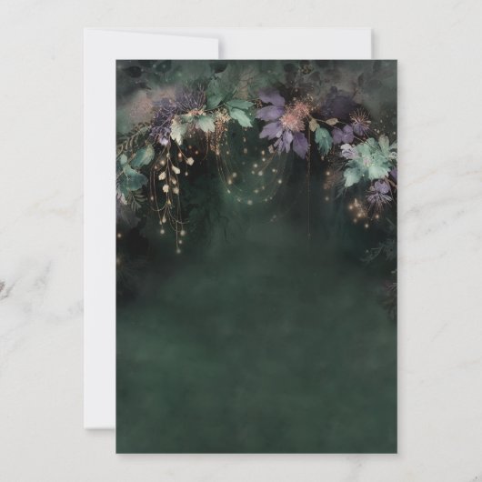 Invitation Enchantée Forêt Arche Vert Quinceanera (Dos)