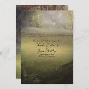 Invitation Enchantée Lumières Enchanté Forêt Rustique Mariage