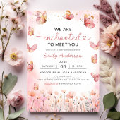 Invitation Enchantée pour vous rencontrer papillon Baby showe