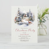 Invitation Enchantée Winter Wonderland Watercolor Noël (Debout devant)