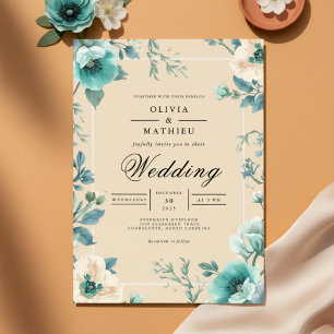 Invitation Enchantement de mariage sous une arche florale sar