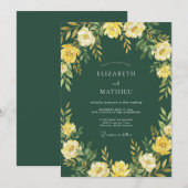 Invitation Enchantement de mariage Yellow Bloom (Devant / Derrière)