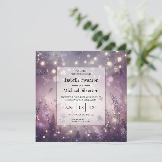 Invitation Enchantement Starlit dans le Mariage Bloom (Debout devant)