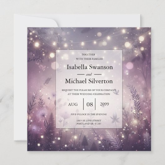 Invitation Enchantement Starlit dans le Mariage Bloom (Devant)
