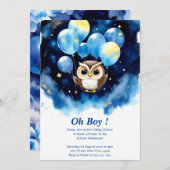 Invitation Enchanter Baby shower de Chouette (Devant / Derrière)