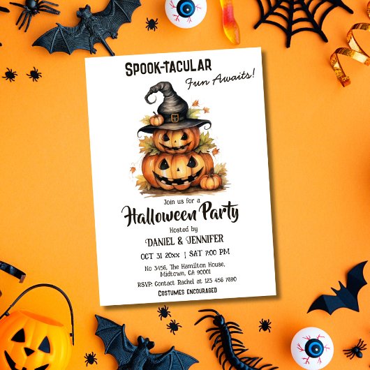 Invitation Enchanter Citrouille sorcière Casquette mignon Hal