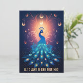 Invitation Enchanter Diwali Delight avec Peacock bleu 🦚 (Debout devant)