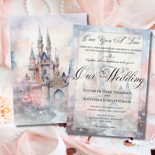 Invitation Enchanter Fairy Tale Castle Notre Mariage