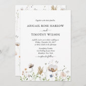 Invitation Enchanter Fleurs sauvages Whimsical Élégant Script (Devant / Derrière)