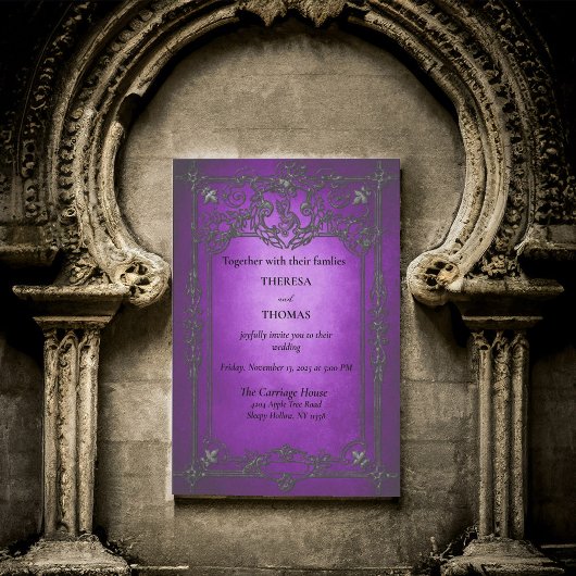 Invitation Enchanter Gothique Violet