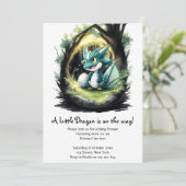 Invitation Enchanter le Baby shower Dragon (Debout devant)