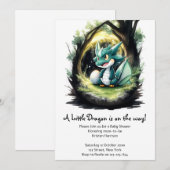 Invitation Enchanter le Baby shower Dragon (Devant / Derrière)
